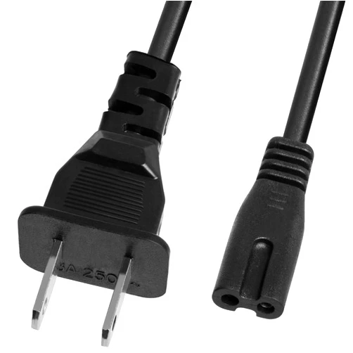 Fosmon 2-Slot to Standard Power Cord (5 Feet), 2 Prong Figure 8 Power Cord-PA 14, Dual Pin Non-Polarized Universal Replacement Wall Cable for PS3, PS4, Apple TV, Xbox One, Xbox One S