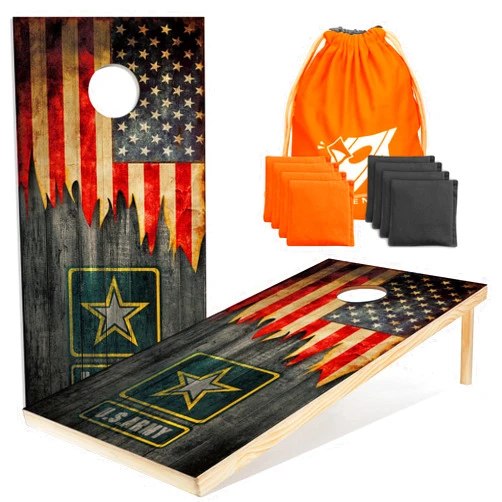 Lepfun Classic Cornhole Set, Cornhole Toss Game Set,Corn Holes Outdoor Game Set,2x4 Ft Regulation Size Wood Premium Cornhole Set,Land Battle Cornhole Boards