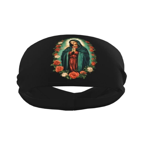 SwpWab Our Lady of Guadalupe Saint Virgin Mary Religious House Multifunctional Headband Unisex Quick-Drying Sports Sweatbands Workout Wristbands