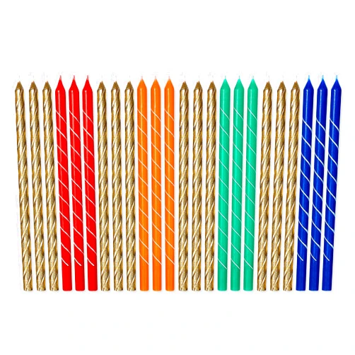 Papyrus Birthday Candles, Tall Tapers (24-Count)