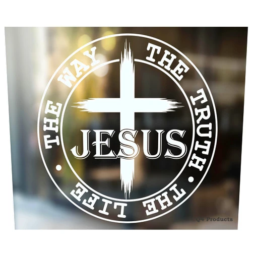 Q4 Products Jesus The Way The Truth The Life Sticker Decal [Made in The USA - 5