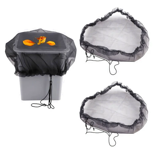 BDSJBJ Mesh Cover for Rain Barrels, Rain Barrels Net with Drawstring, Rainwater Collection System Rain Barrel Kit, to Keep Filter Out of Rain Barrels, Black, 2