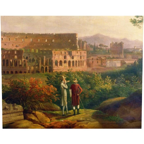FANBUiHU Famous Photo Paintings Abstract Artwork Johann Wolfgang Von Goethe Visiting the Colosseum in by Jacob Hackert Posters Prints Art for Office Decor 60x90cm