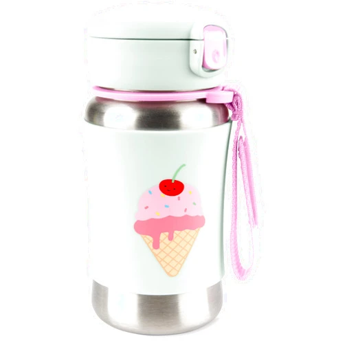 Skip Hop Toddler Sippy Cup with Straw, Sparks Stainless Steel Straw Bottle, Ice Cream