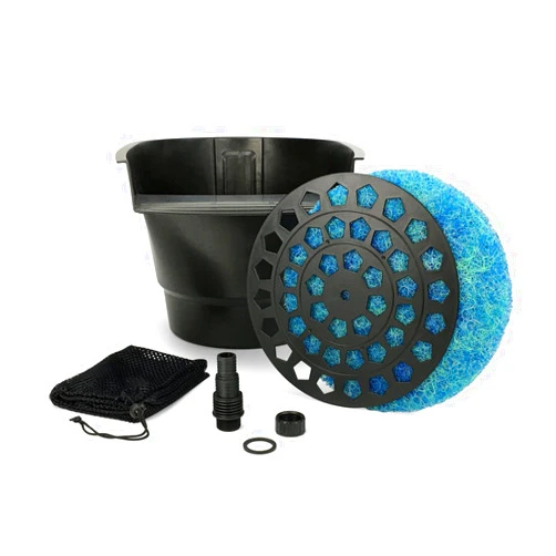 Aquascape Pond Filter and Waterfall Spillway, Efficient Mechanical and Biological Filtration, Compact | 77020,Black