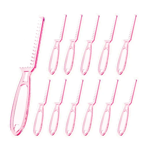 SQULIGT 12 Pcs Handle Grip Cleaning Brushes, Hand Fingernail Nail Scrub Manicure Brush Pedicure Brush, Use for Toe and Nails Cleaning (Clear Pink)