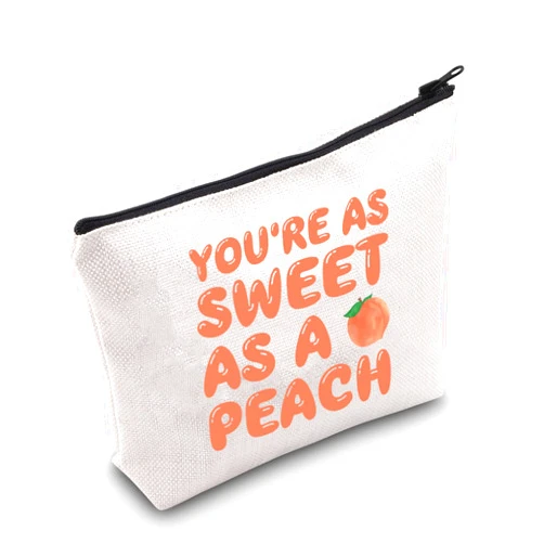 TSOTMO Peach Zipper Pouch Peach Friendship Gift Women Peach Stuff Wish Cosmetic Bag Peaches Fruit Theme Gift For Peach Lover (peach)