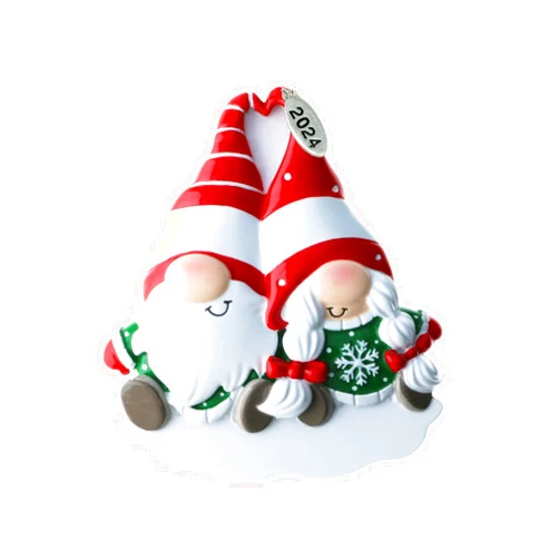 Twisted Anchor Trading Company Christmas Ornaments for Couples - Gnome Couple Ornament 2024 - Great Anniversary Ornament, New Couple Ornament, Engagement and More - can Easily be Personalized at Home - Comes in a Gift Box