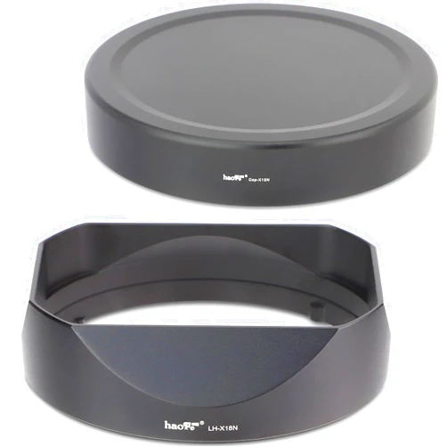 Haoge LH-X18N Bayonet Square Metal Lens Hood for Fujifilm Fuji XF 16-80mm F4 R OIS WR, Fujinon XF16-55mmF2.8 R LM WR II Lens Shade with Metal Cap