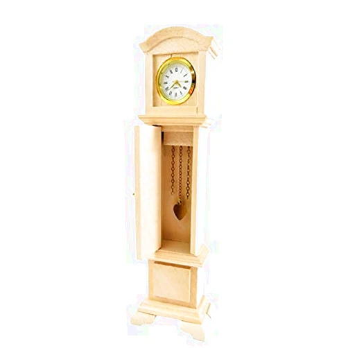 Melody Jane Dolls Houses Working Grandfather Clock Bare Wood Unfinished Hall Furniture