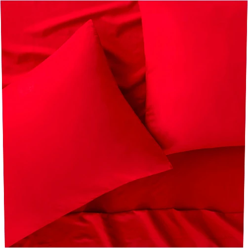 FlyCotton 800 Thread Count 4-Pcs Bed Sheets Set Red 100% Cotton Bedlinen Set for King Size Bed Single Ply Long Staple Cotton Yarns Breathable Bedding Set, Fits Mattress Upto 18'' Deep Pockets