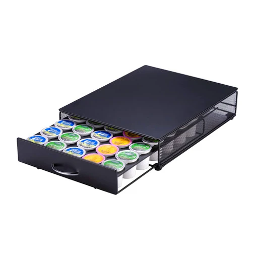 ZCDCP K Cup Holder Drawer, Coffee Pod Holder for K Cup Organizer, Keurig Coffee Pods Holder Capsule with 35 Pods, K Cup Coffee Holder Black