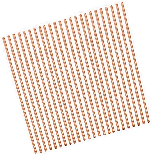 NiceCaTeLe Rose Gold Metal Straws 100Pcs.Bulk Order Stainless Steel Straws 8.5'' x6mm Drinking Straws Reusable for 20/30Oz for Yeti RTIC SIC Ozark Trail Tumbler (8.5