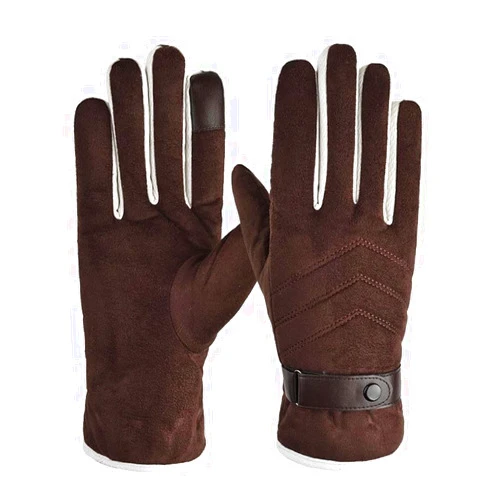 JJYGTTG Men's Gloves Outdoor Warm Suede Outdoor Cycling Touch Screen Full Finger Gloves Ladies Hand Gloves Winter Gloves Men (Color : D, Gloves Size : One Size) One Size D