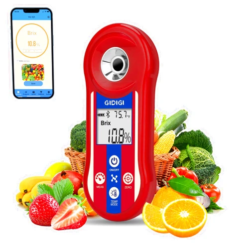 GIDIGI Digital Brix Refractometer & Salinity Tester, Smart Brix Meter Sugar Meter 0.0-60%,Salt Refractometer for Saltwater 0.0-24% with ATC,Portable Brix Tester for Fruit,Wine&Beer Brewing,Juice,Coffee