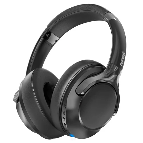 Mokata Bluetooth 5.3 Headphones Over Ear 68H Playtime 6 EQ Wireless Headset with Microphone HiFi Stereo Foldable Lightweight Deep Bass for Travel Home Office Cellphone Black