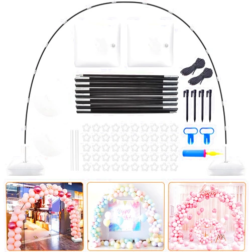 Chamvis Balloon Arch Kit, 9FT Height & 10FT Width Adjustable Balloon Arch Stand Garden Arbors: Balloon Arch Frame Plant Support Stand for Wedding Baby Shower Birthday Garden Arbors Photo Backdrop