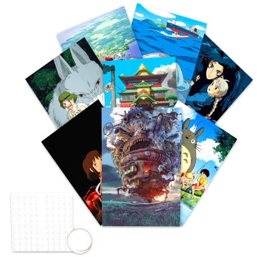 Pounchi Japanese Anime Posters (8 Pack with Wall Collage Kit) 11.2