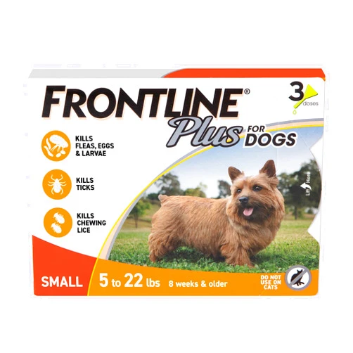Frontline Plus Flea and Tick Treatment for Small Dogs Upto 5 to 22 lbs. 3 Treatments