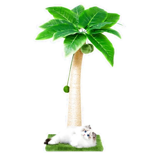 TSCOMON 37 Inches Cat Scratching Post for Indoor Cat, Tall Cat Scratching Post, Square Base