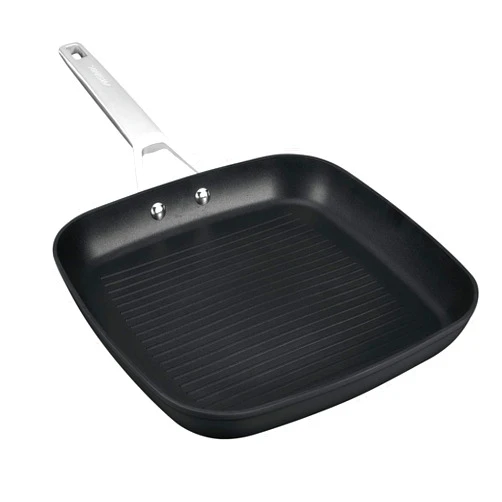 MsMk 11 Inch Induction Grill Pan, Bacon Carbonize also Nonstick, PFOA Free Non-Toxic, Stay-Cool Handle, Scratch-resistant, Induction Griddle Pan for Stove Top