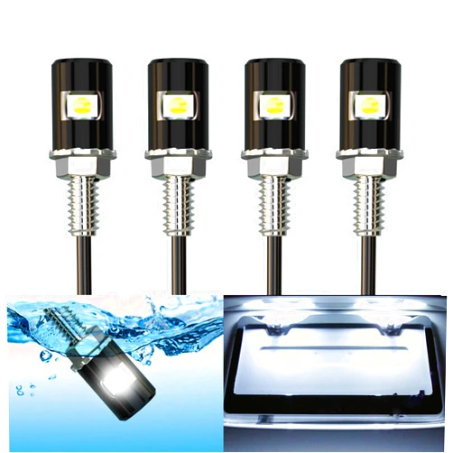 WEIMELTOY License Plate Light, License Tag Screw Bolt LED, Super Bright 12V Waterproof License Plate LED Bulb Motorcycle Tag Lights Legal for Motorcycle Bike Truck RV ATV, Cool White(4PCS)