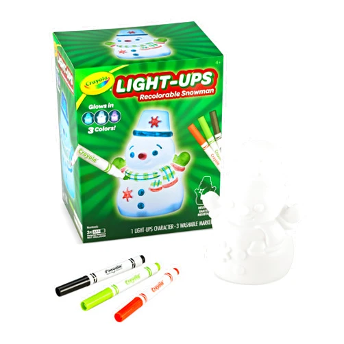 Crayola Light-Ups - Snowman, Light Up Snowman Toy, Christmas Gift for Grandkids & Kids, Reusable Coloring Craft Toy, Decoration for Indoors, Stocking Stuffers