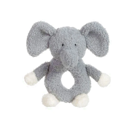 Apricot Lamb Baby Lovey Elephant Soft Rattle Toy, Plush Stuffed Animal for Newborn Soft Over 0 Months (Gray Elephant, 6 Inches)
