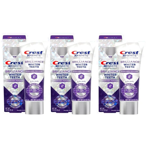 Crest 3D White Brilliance Whiter Teeth Pro Ultra White Toothpaste, 3oz (Pack of 3) Brilliance Ultra White