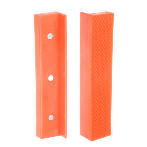 HARFINGTON Magnetic Vise Jaws 5 Inch Magnet Plain Grooves Soft Nylon Bench Jaw Pads Covers Multi-Purpose Protector for Woodworking Jewelry Making Plumbing, Yellow