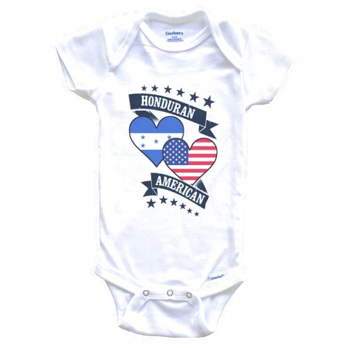 Really Awesome Shirts Honduran American Heart Flags Honduras America Baby Bodysuit