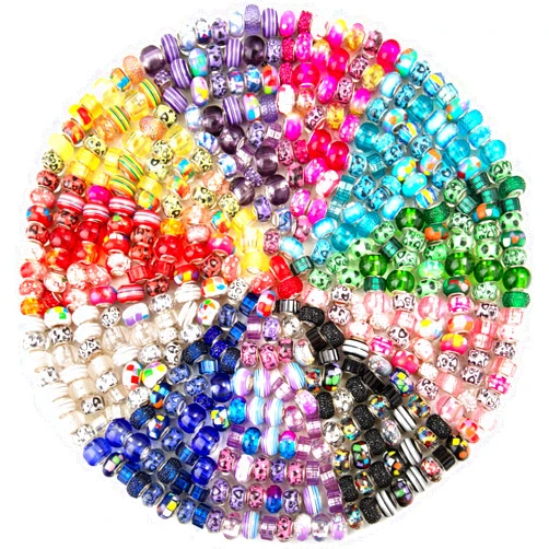 ZYEHXED 220Pcs European Large Hole Beads, Zyehxed Assortment European Craft Beads Mixed Color Rhinestone Lampwork Beads Large Hole Spacer Beads For Diy Charms Bracelet Necklace Earring Jewelry Making Supplies