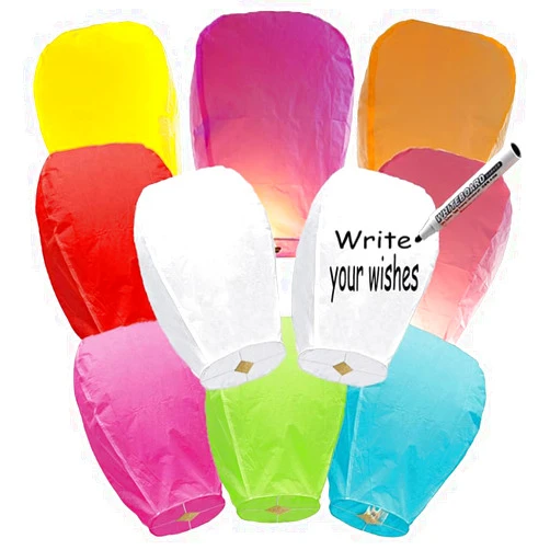 CY Lifmagix Paper Lanterns To Release&In Memory,16 Pack Colored, Chinese Lanterns Easy to Use, Paper Lanterns were The Highlight of Party! Chinese Lanterns for Memory of Family.