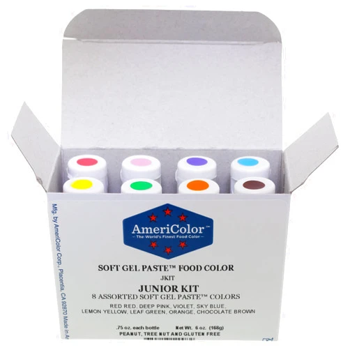 AmeriColor Food Coloring AmeriColor Soft - Gel Paste Junior Kit, 8 Colors, .75 Ounce Bottles