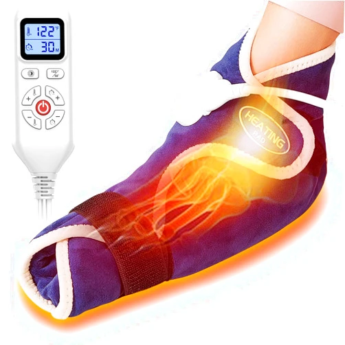 CAMECO 1 Pack Foot Ankle Heating Pad for Neuropathy Pain Relief, 86℉-158℉ Electric Heated Foot Warmer for Achilles Tendinitis & Plantar Fasciitis, Under Desk Heat Therapy Wrap Booties for Women Men