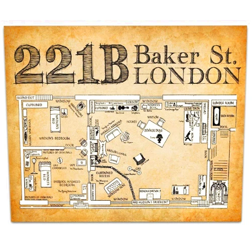 Lone Star Art Sherlock Holmes 221B Baker Street - 11x14 Unframed Art Print - Great Decor and Gift for Mystery, Detective and Graphic Novel Fans Under $15