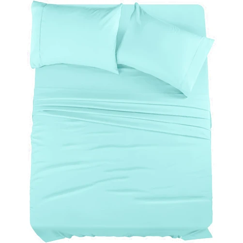 Utopia Bedding King Bed Sheets Set - 4 Piece Bedding - Brushed Microfiber - Shrinkage and Fade Resistant - Easy Care (King, Spa Blue)