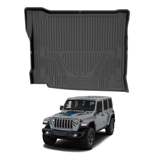 Mixsuper Cargo Liner for Jeep Wrangler 4XE 2021-2024, All Weather Cargo Mat for Wrangler 4XE Rear Trunk Liner Black (Not for 2 Door or JL Unlimited Models)