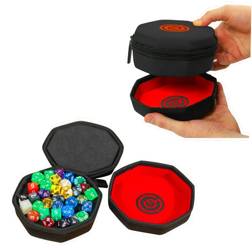 GeekOn Protective Dice Case with Foam Padding and Nesting Felt Dice Tray for Board Games and RPGs - Holds up to 75 dice! (Black)
