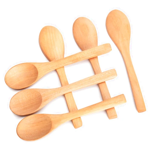HANSGO 6PCS Small Wooden Spoons, Small Soup Spoons Serving Spoons 6inch Wooden Teaspoon for Coffee Tea Jam Bath Salts