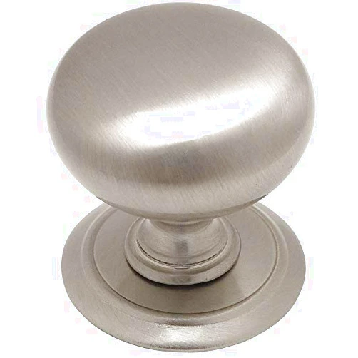 Cosmas 10 Pack - Cosmas 6542SN Satin Nickel Round Cabinet Hardware Knob with Backplate - 1-1/4 Diameter