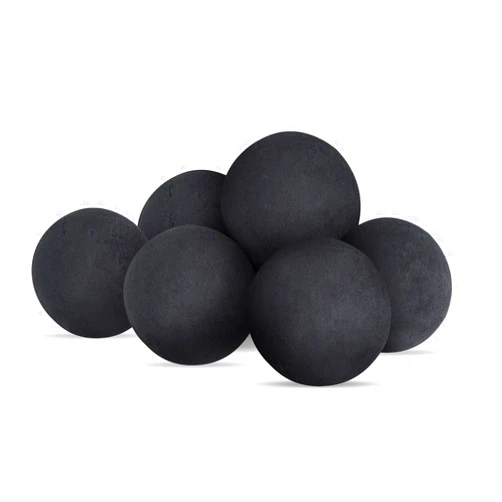 FlameDuty Ceramic Fire Balls for Fire Pit, Set of 6 Round Fire Stones Reusable Fireballs Set for Indoor and Outdoor Fire Pits or Fireplaces Accessory, 3 Inch,Black