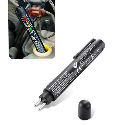 Awlbed 2 PCS Car Brake Oil Test Pen, DOT 3 DOT 4 DOT 5 Brake Fluid Content Tester, Brake Diagnostic Inspection Tool with 5 LED Indicators, Universal for Most Cars Check Engine Accessories (Black)