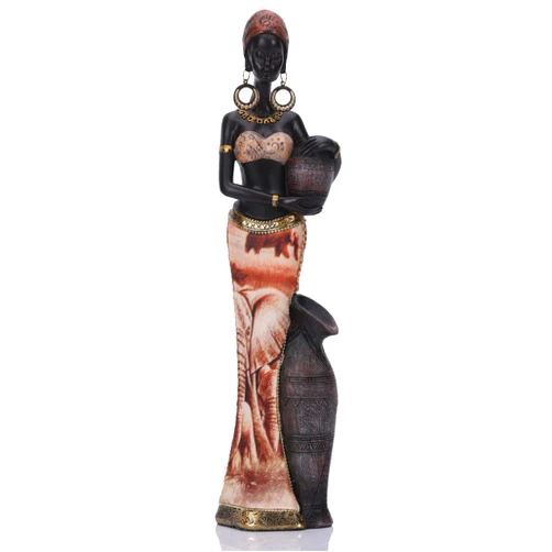 DOVDOV 12 Inch African Woman Statue, Black African Home Decor, African American Artwork for Bookshelf Office Shelf Coffee Table TV Stand Room Decor Aesthetics
