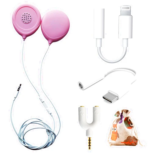 Prnaiev Pregnancy Headphones for Belly, Belly Headphones for Pregnant Women, Safely Play Music to Your Baby in the Womb, with Adapter Cable, Good Sound Quality, Easy to Operate, Pink