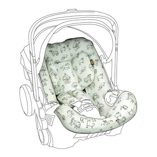 UKJE Cover Compatible with Doona Car Seat and Stroller, CPSC Compliant Standard, Car Seat Protector, Car Seat Liner for Infant Car Seat - Eucalyptus (Mint Farm)