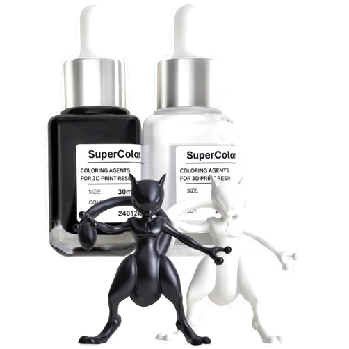 3DMaterials Supercolor 10x Concentrated Pigments for Deep Black and Solid White Colors, Made in Korea by 3DMaterials