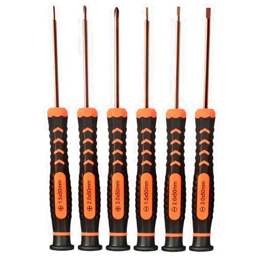 TECKMAN Precision Screwdriver Set of 6, TECKMAN Phillips and Flathead Screwdriver Set with Magnetic Tips and Non-Skid Handle,Small Repair Tool Kit for Eyeglasses/iPhone/Computer/Jewelry/Watch/Electronics