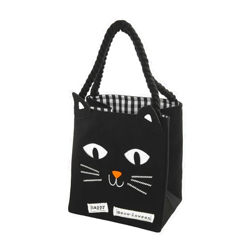 Mud Pie Children's Halloween LED Light Up Treat-or-Treat Candy Bag, Cat