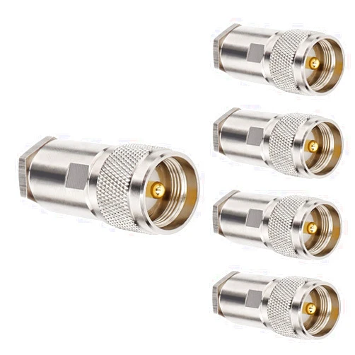 XRDS -RF PL259 Coax Connectors, 5-Pack PL-259 UHF Male Clamp Connector PL259 UHF Plug Male RF Coax Connector for LMR400/RG8/RG8U/KMR400/Belden 9913/7D-FB Cable